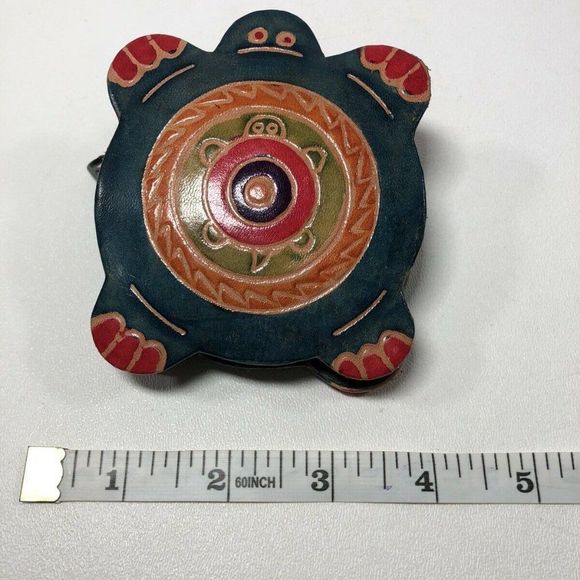 MOMBASA PURSE TURTLE LEATHER COLORFUL Coin Purse - Picture 9 of 12